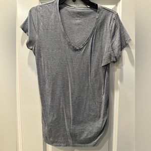 **Isabel Maternity Short Sleeve V-neck side shirred Grey T-shirt Medium Women